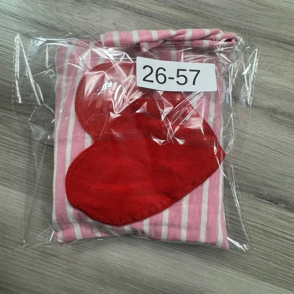 Mini Boden Girls Pink White Stripe‎ Heart Pocket Long Sleeve Dress size 8/9